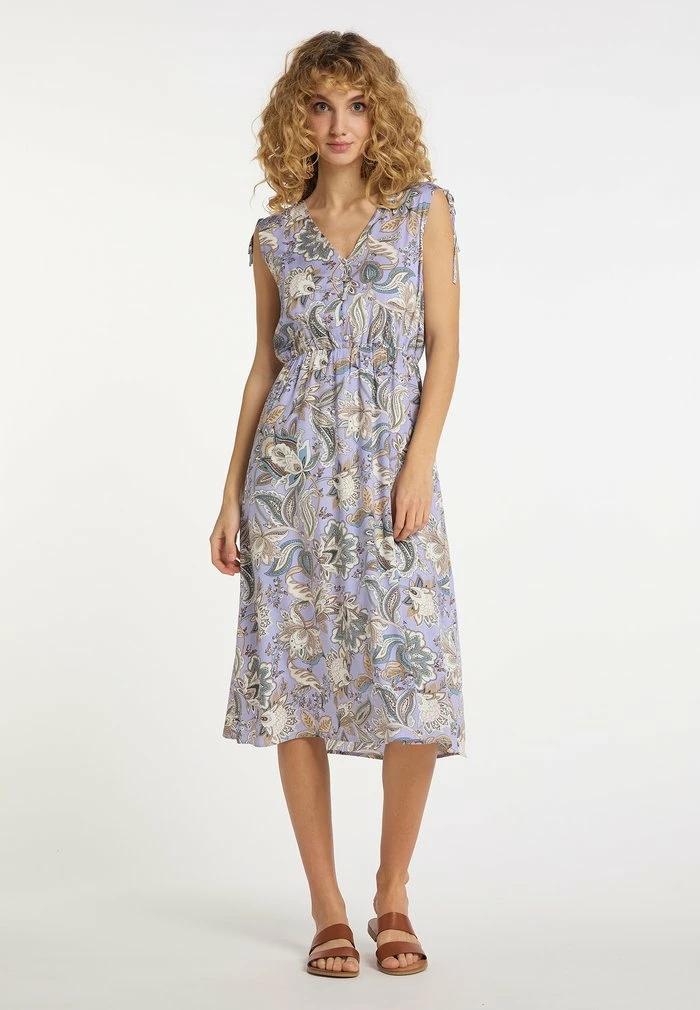 Usha Robe De Jour - Lila Mehrfarbig 2 Usha Robe De Jour - Lila Mehrfarbig – Image 2