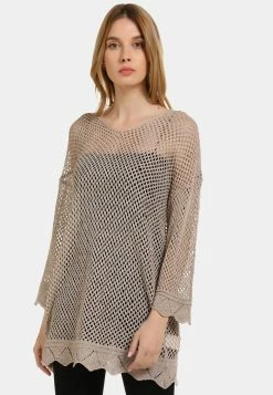 Usha LONGPULLOVER - Pullover - Taupe