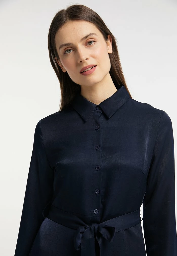 USHA QISHA - Robe Chemise - Marine 4 USHA QISHA - Robe Chemise - Marine – Image 4