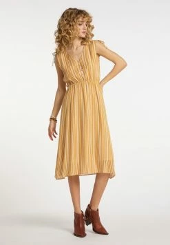 Usha Robe De Jour - Gelb Weiss