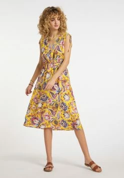 Usha Robe De Jour - Gelb Mehrfarbig