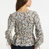 Usha MIT BLÜTENPRINT - Blouse - Marine Rosa Mehrfarbig -Usha Elegant Magasin b3866f8790264366b052a8ae0bb08a02