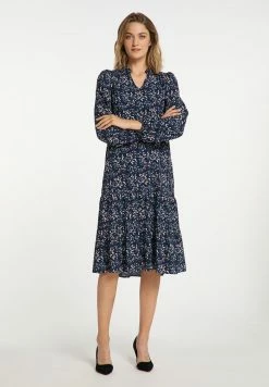 USHA QISHA - Robe De Jour - Dunkelblau Mehrfarbig