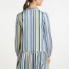 Usha MIT STREIFEN - Robe De Jour - Blau Gelb Mehrfarbig -Usha Elegant Magasin b5a3456cd8194c94834cfda32f794b07