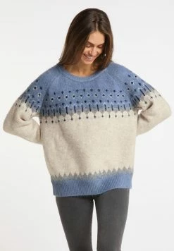 USHA FENIA - Pullover - Blau Mehrfarbig
