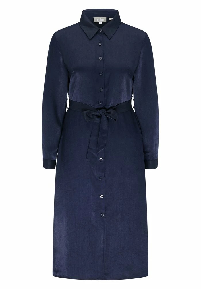 USHA QISHA - Robe Chemise - Marine 5 USHA QISHA - Robe Chemise - Marine – Image 5