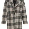 Usha Manteau Court - Weiß Kariert -Usha Elegant Magasin cacd1c511824497f81d25f6cd66edac0