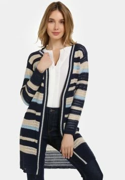Usha Gilet - Beige/dark Blue