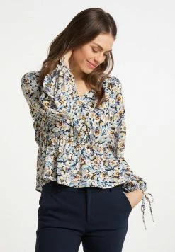 Usha MIT BLÜTENPRINT - Blouse - Marine Rosa Mehrfarbig