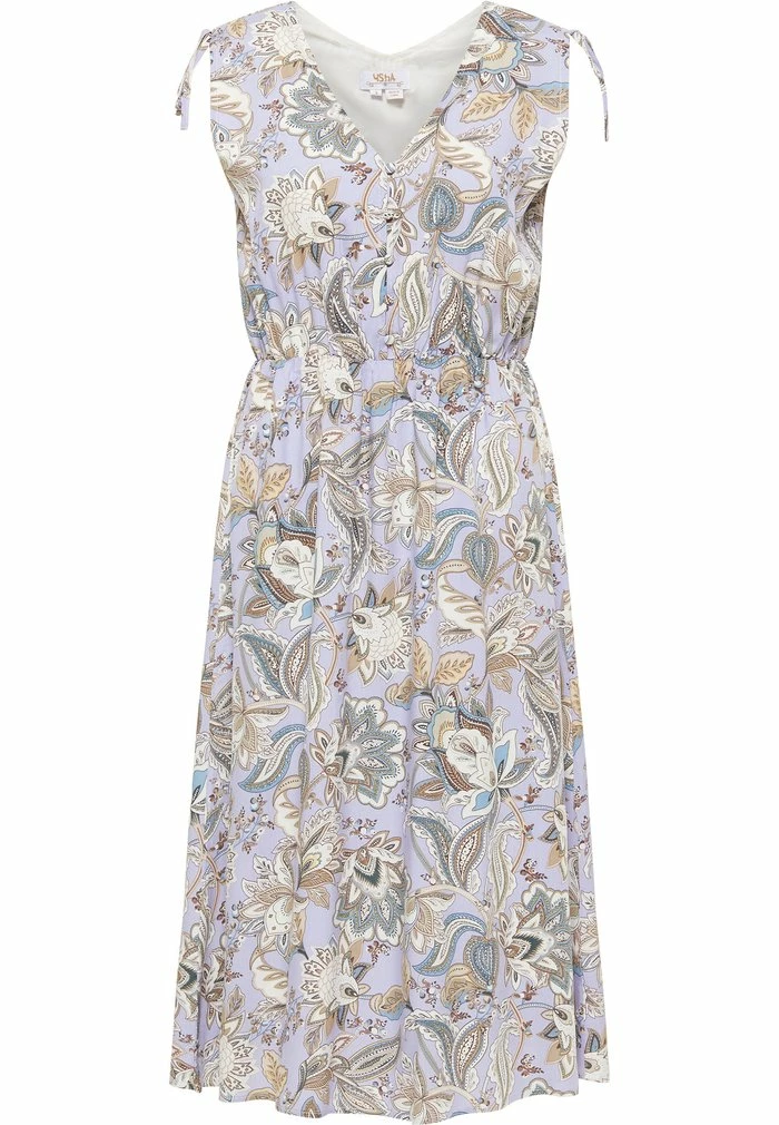 Usha Robe De Jour - Lila Mehrfarbig 5 Usha Robe De Jour - Lila Mehrfarbig – Image 5