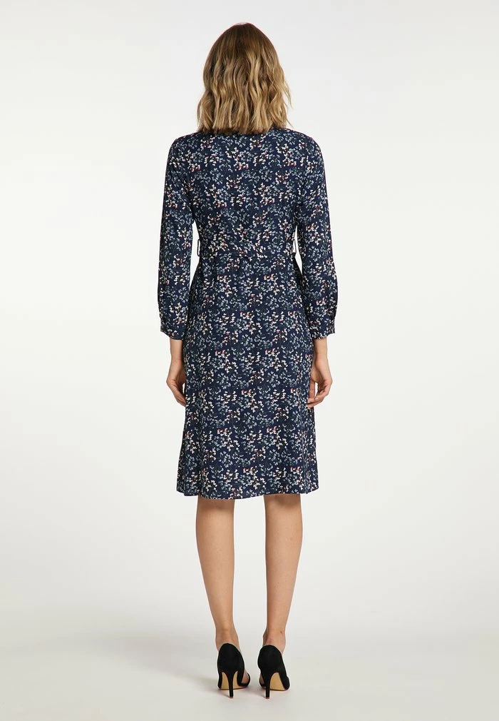 USHA QISHA - Robe Chemise - Dunkelblau Mehrfarbig 3 USHA QISHA - Robe Chemise - Dunkelblau Mehrfarbig – Image 3