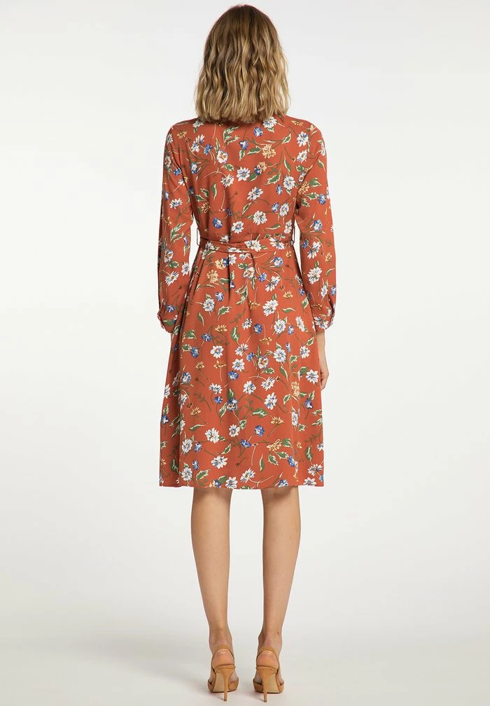 USHA QISHA - Robe Chemise - Rostrot Mehrfarbig 3 USHA QISHA - Robe Chemise - Rostrot Mehrfarbig – Image 3