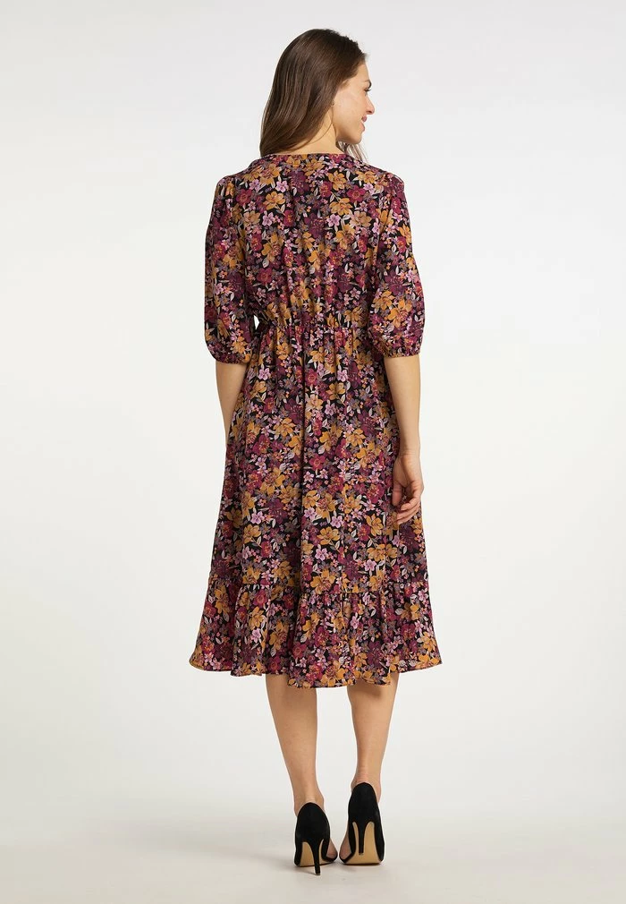Usha MIT BLUMENPRINT - Robe De Jour - Schwarz Mehrfarbig 3 Usha MIT BLUMENPRINT - Robe De Jour - Schwarz Mehrfarbig – Image 3