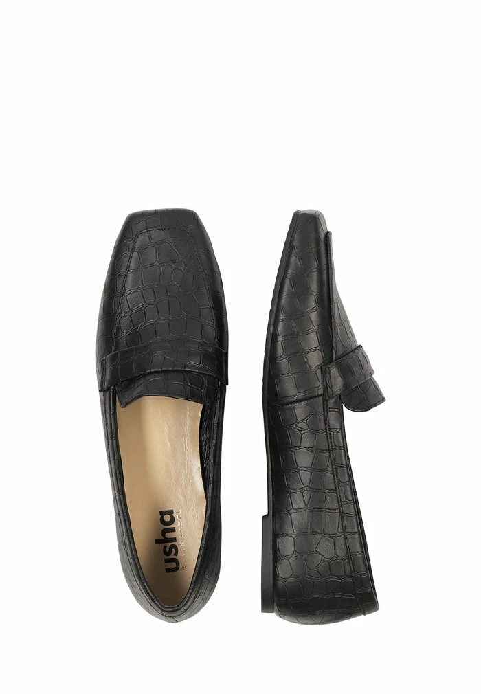 Usha Mocassins - Schwarz Krokodil 3 Usha Mocassins - Schwarz Krokodil – Image 3