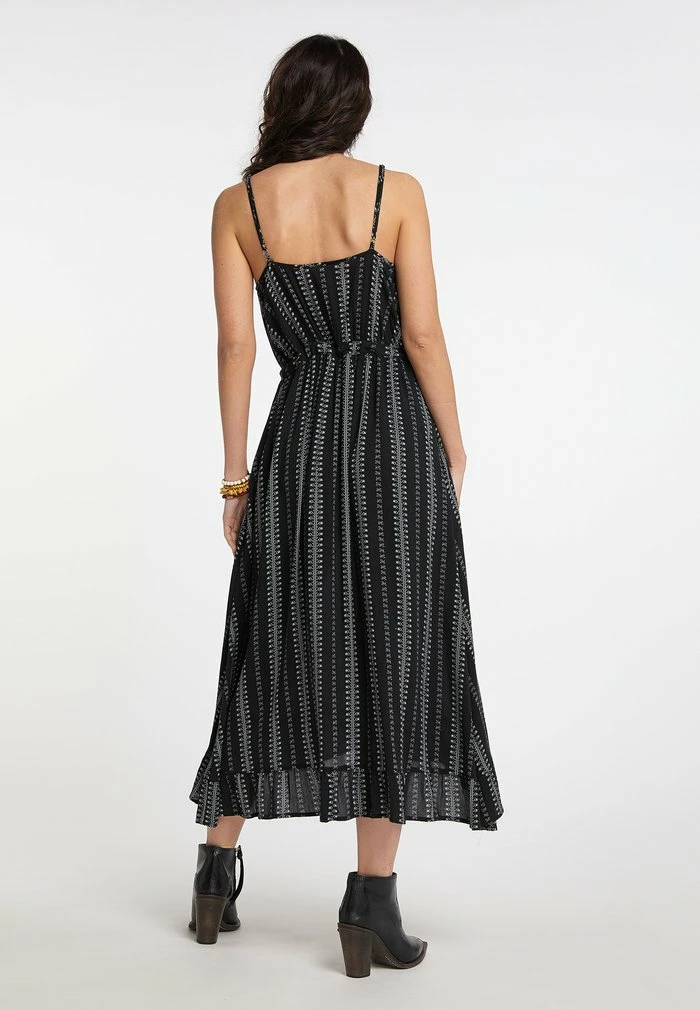 Usha Robe Longue - Schwarz Weiss 3 Usha Robe Longue - Schwarz Weiss – Image 3