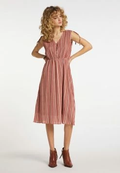 Usha Robe De Jour - Rot Weiss