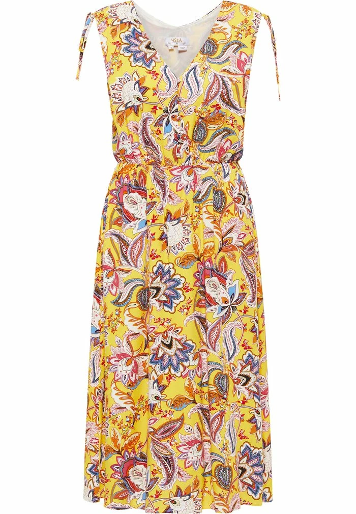 Usha Robe De Jour - Gelb Mehrfarbig 5 Usha Robe De Jour - Gelb Mehrfarbig – Image 5