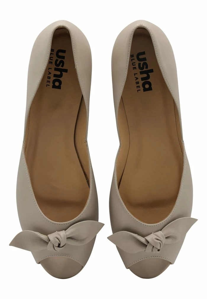 Usha Ballerines à Bout Ouvert - Beige 3 Usha Ballerines à Bout Ouvert - Beige – Image 3