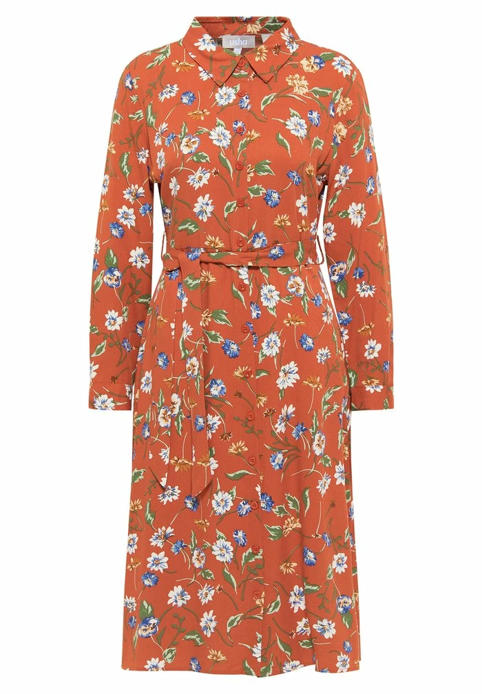 USHA QISHA - Robe Chemise - Rostrot Mehrfarbig 5 USHA QISHA - Robe Chemise - Rostrot Mehrfarbig – Image 5