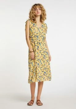 Usha Robe Chemise - Gelb Mehrfarbig