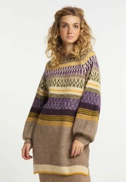 USHA CARNEA - Robe Pull - Beige Mehrfarbig